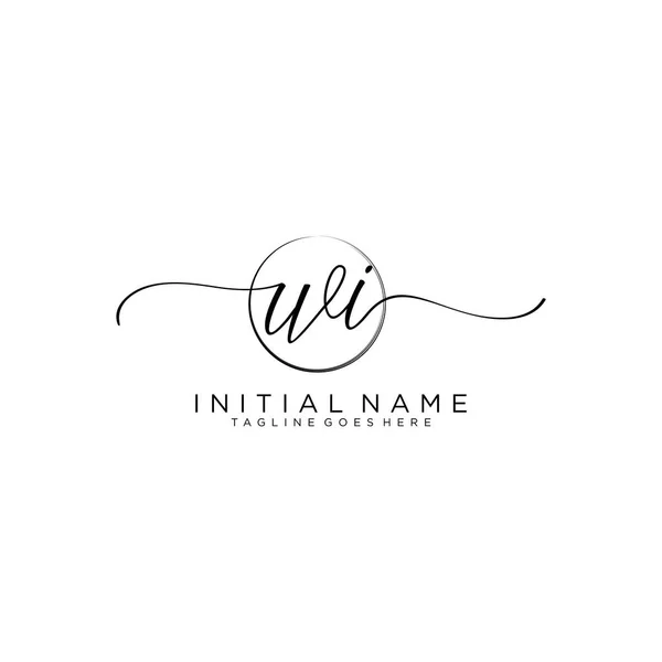 Beauty Vector Logotipo Inicial Logotipo Escritura Mano Firma Inicial — Vector de stock