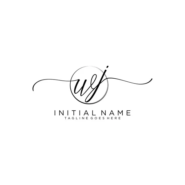 Beauty Vector Initiaal Logo Handschrift Logo Van Eerste Handtekening — Stockvector