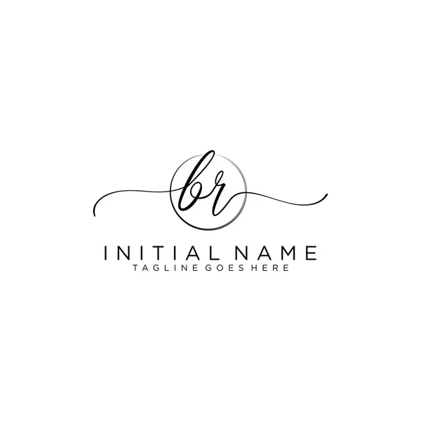 Beauty Vector Initial Logo Handwriting Logo Initial Signature — ストックベクタ