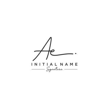 Harf Ae İmza Logo Şablon Vektörü