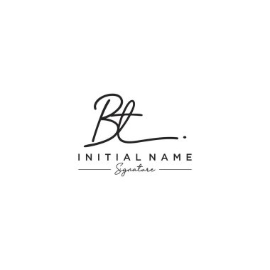 Harf Bt İmza Logo Şablonu Vektörü