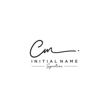 Harf Cm İmza Logo Şablon Vektörü