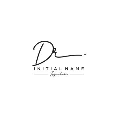 Harf Dr. İmza Logo Şablonu Vektörü