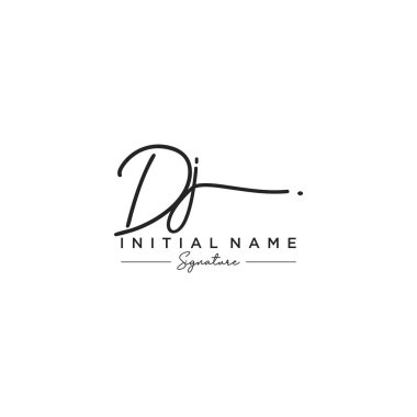 Harf Dj İmza Logo Şablon Vektörü