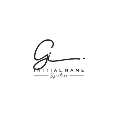 Harf Ci İmza Logo Şablon Vektörü