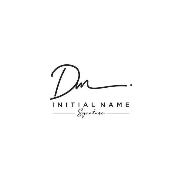 Harf Dm İmza Logo Şablon Vektörü