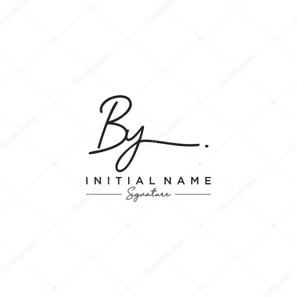 Letter BY Signature Logo Template Vector