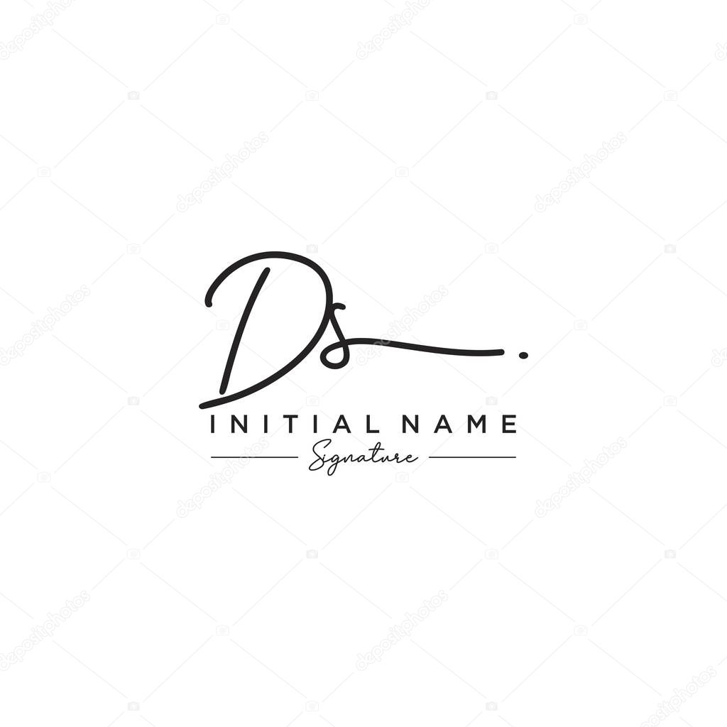 Letter DS Signature Logo Template Vector