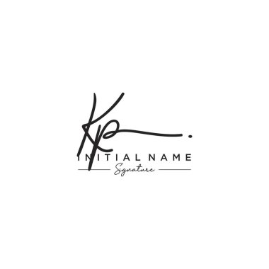 Harf KP İmza Logo Şablon Vektörü