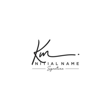 Letter KM Signature Logo Template Vector clipart