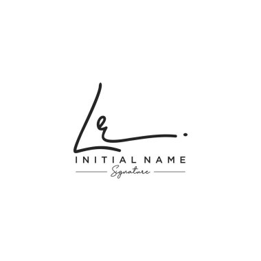 Harf Lr İmza Logo Şablon Vektörü