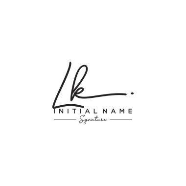 Lk Harfi İmza Logo Şablonu Vektörü