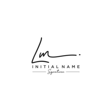 Harf Lm İmza Logo Şablon Vektörü