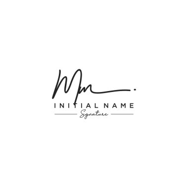 Harf Mm İmza Logo Şablonu Vektörü