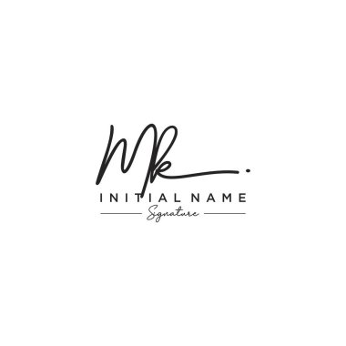 Harf Mk İmza Logo Şablon Vektörü