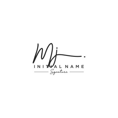 Harf Mj İmza Logo Şablonu Vektörü