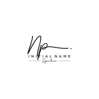 Harf NP İmza Logo Şablonu Vektörü