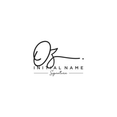 Oz Harfi İmza Logo Şablonu Vektörü