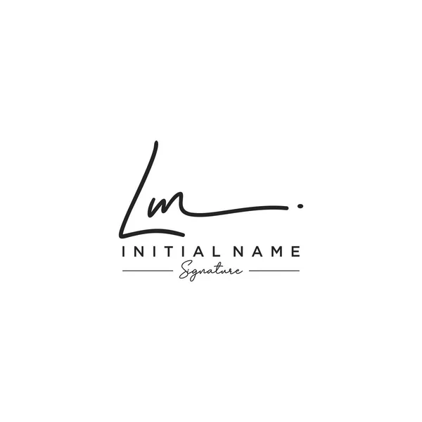 Harf Lm İmza Logo Şablon Vektörü
