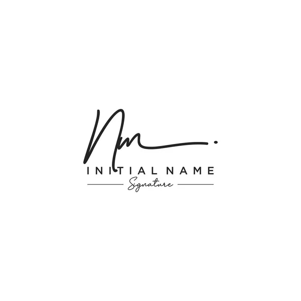 Harf Nm İmza Logo Şablon Vektörü