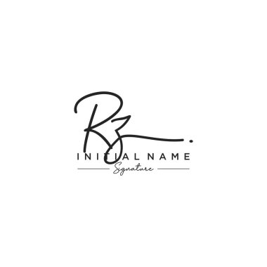 Harf Rz İmza Logo Şablon Vektörü
