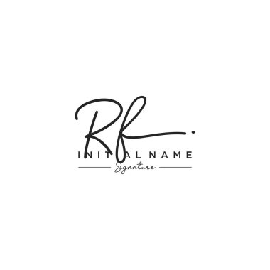 Harf Rf İmza Logo Şablonu Vektörü
