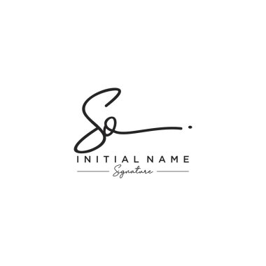 Harf So İmza Logo Şablonu Vektörü