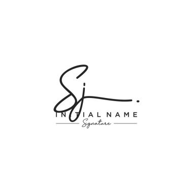 Harf SJ İmza Logo Şablon Vektörü