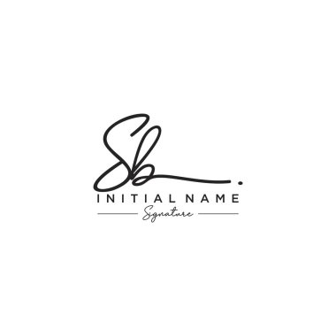 Harf Sb İmza Logo Şablon Vektörü