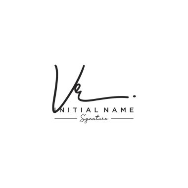 Harf Vr İmza Logo Şablon Vektörü