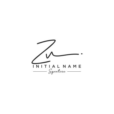 ZV Harfi İmza Logo Şablonu Vektörü
