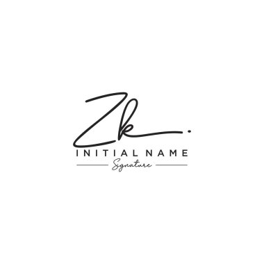 Harf Zk İmza Logo Şablon Vektörü