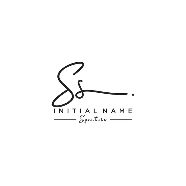 S Harfi İmza Logo Şablonu Vektörü