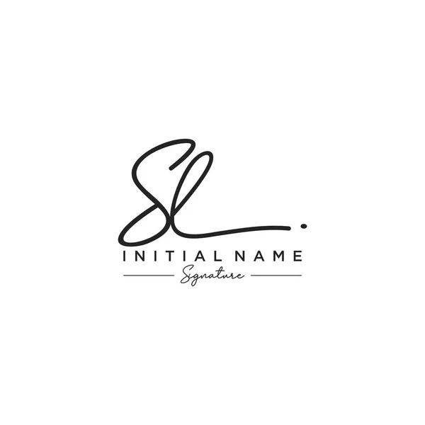 Harf Sl İmza Logo Şablon Vektörü