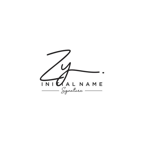 Letter ZY Signature Logo Template Vector