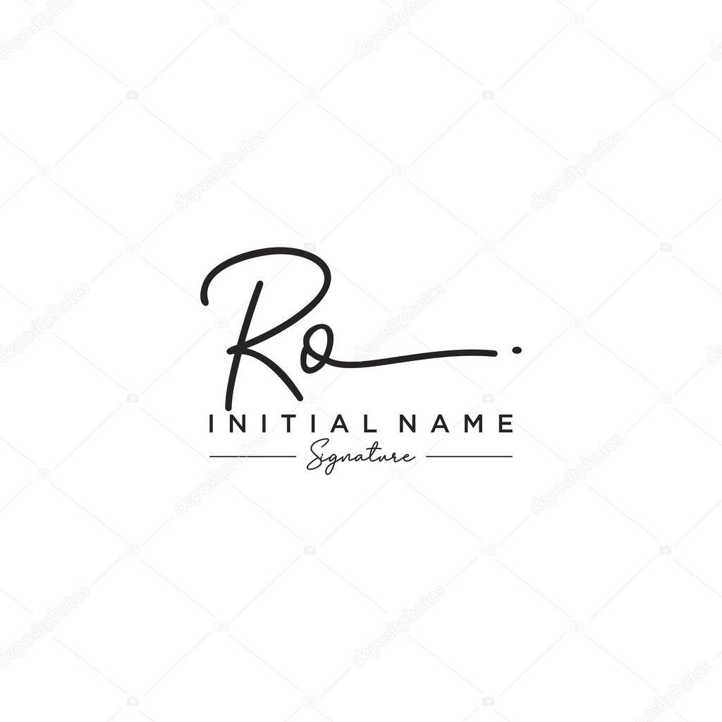 Letter RO Signature Logo Template Vector