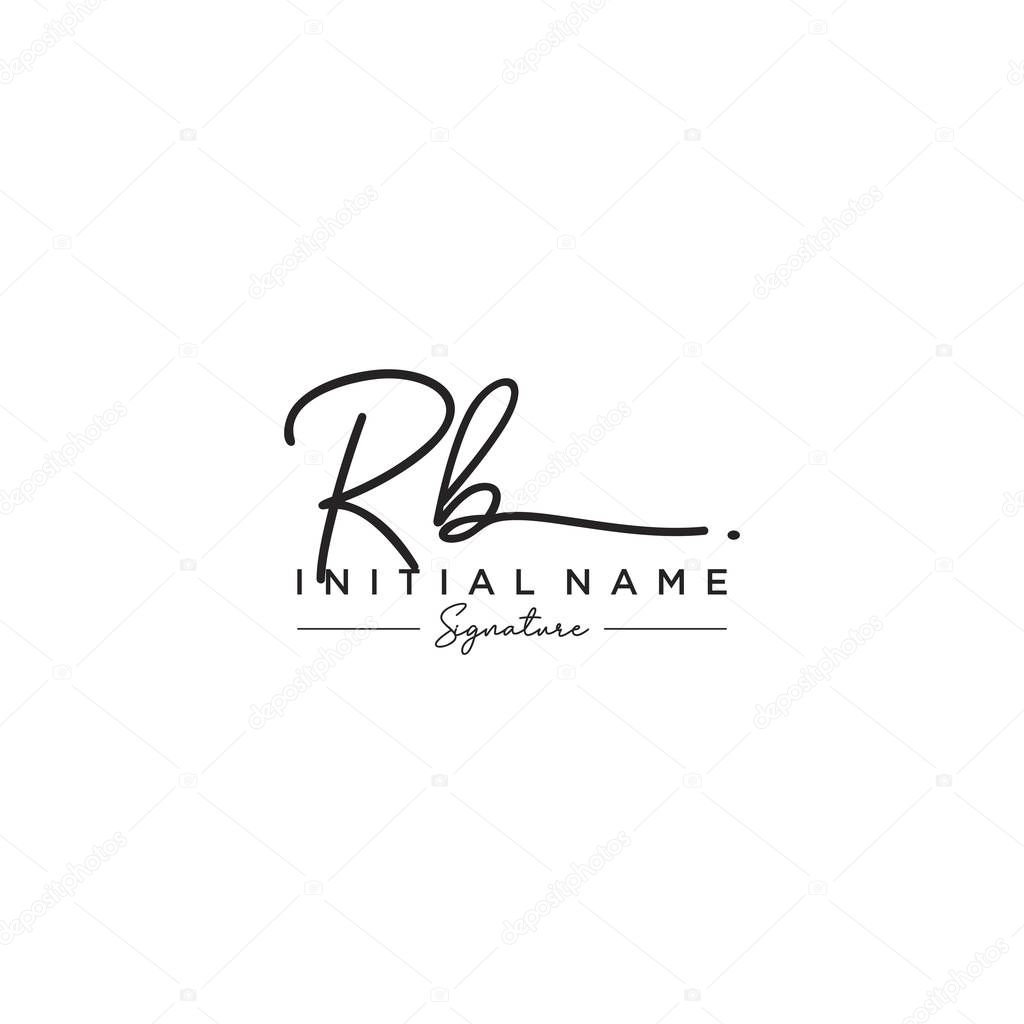 Letter RB Signature Logo Template Vector