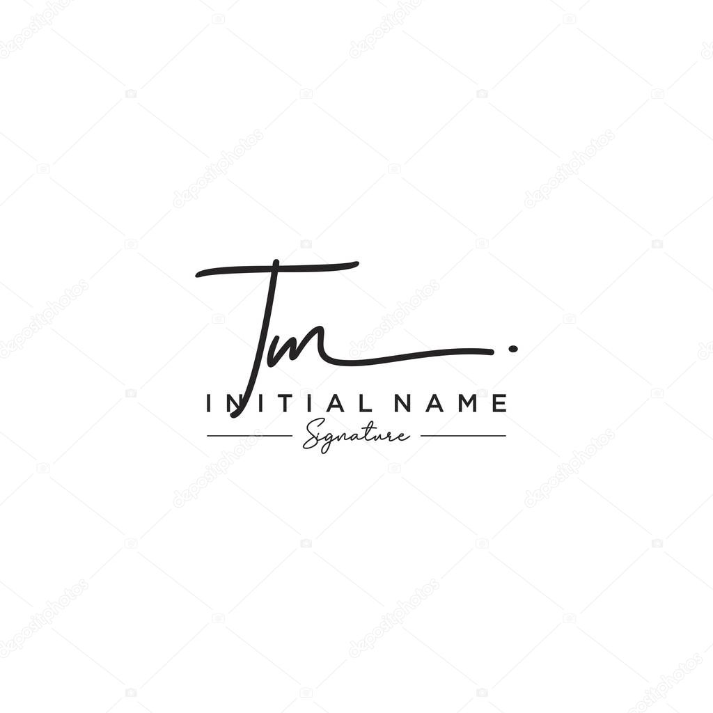 Letter TM Signature Logo Template Vector
