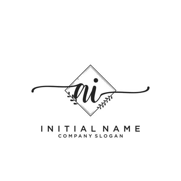 Initial Handwriting Logo Design Logo Fashion Photography Wedding Beauty Business — Stock Vector