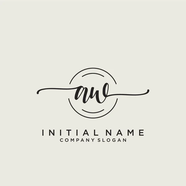 Projeto Inicial Logotipo Caligrafia Logo Para Moda Fotografia Casamento Beleza — Vetor de Stock