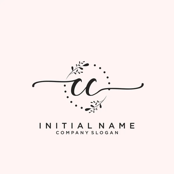 CC İlk El yazısı Logosu Tasarımı. Moda, fotoğrafçılık, düğün, güzellik, iş dünyası logosu.