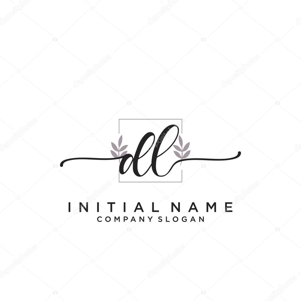 DL Initial handwriting logo design. Logo for fashion,photography, wedding, beauty, business company.