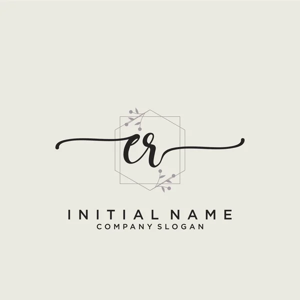 Projeto Inicial Logotipo Caligrafia Logo Para Moda Fotografia Casamento Beleza — Vetor de Stock