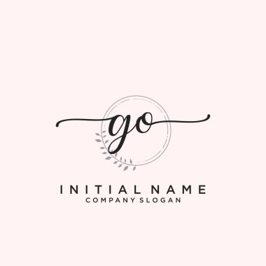 GO ilk el yazısı logosu tasarımı. Moda, fotoğrafçılık, düğün, güzellik, iş dünyası logosu.
