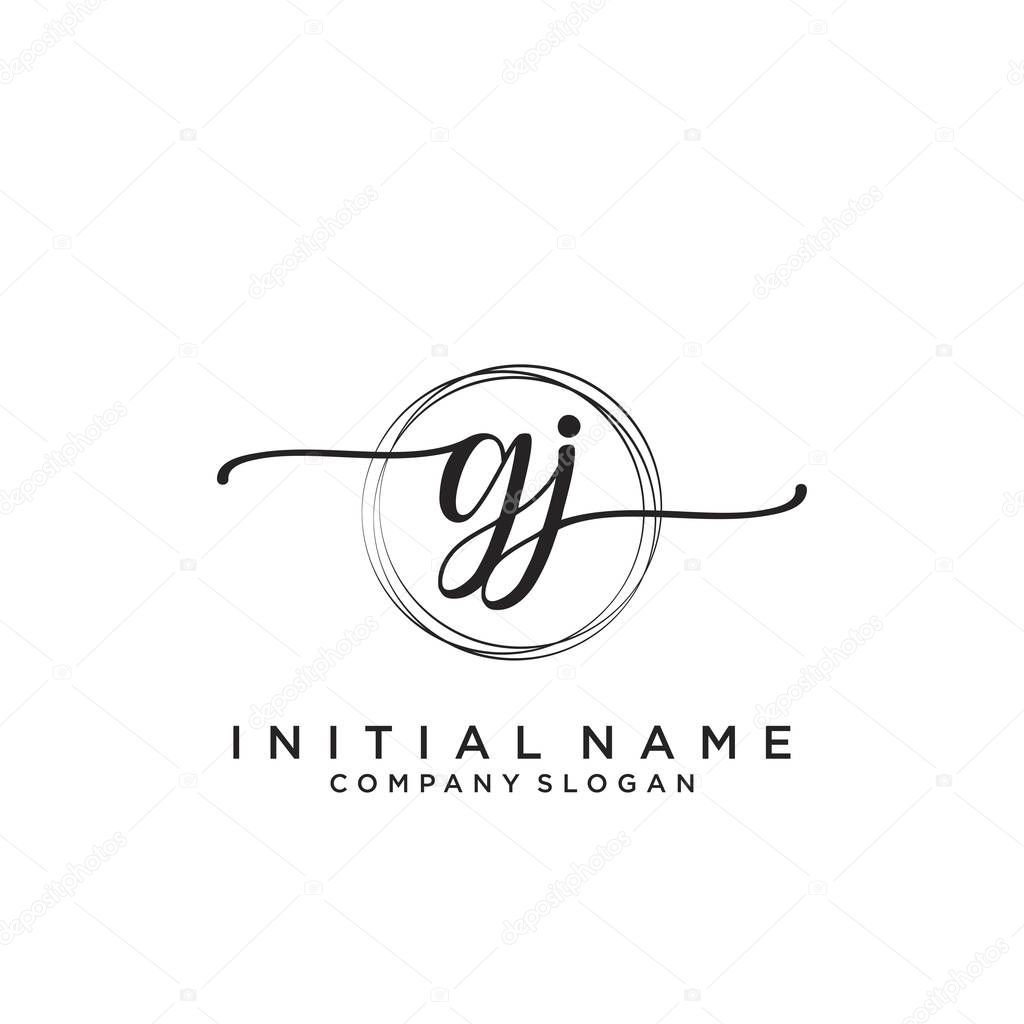 GJ Initial handwriting logo design. Logo for fashion,photography, wedding, beauty, business company.