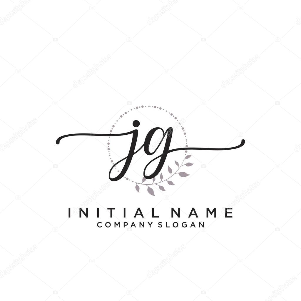 JG Initial handwriting logo design. Logo for fashion,photography, wedding, beauty, business company.