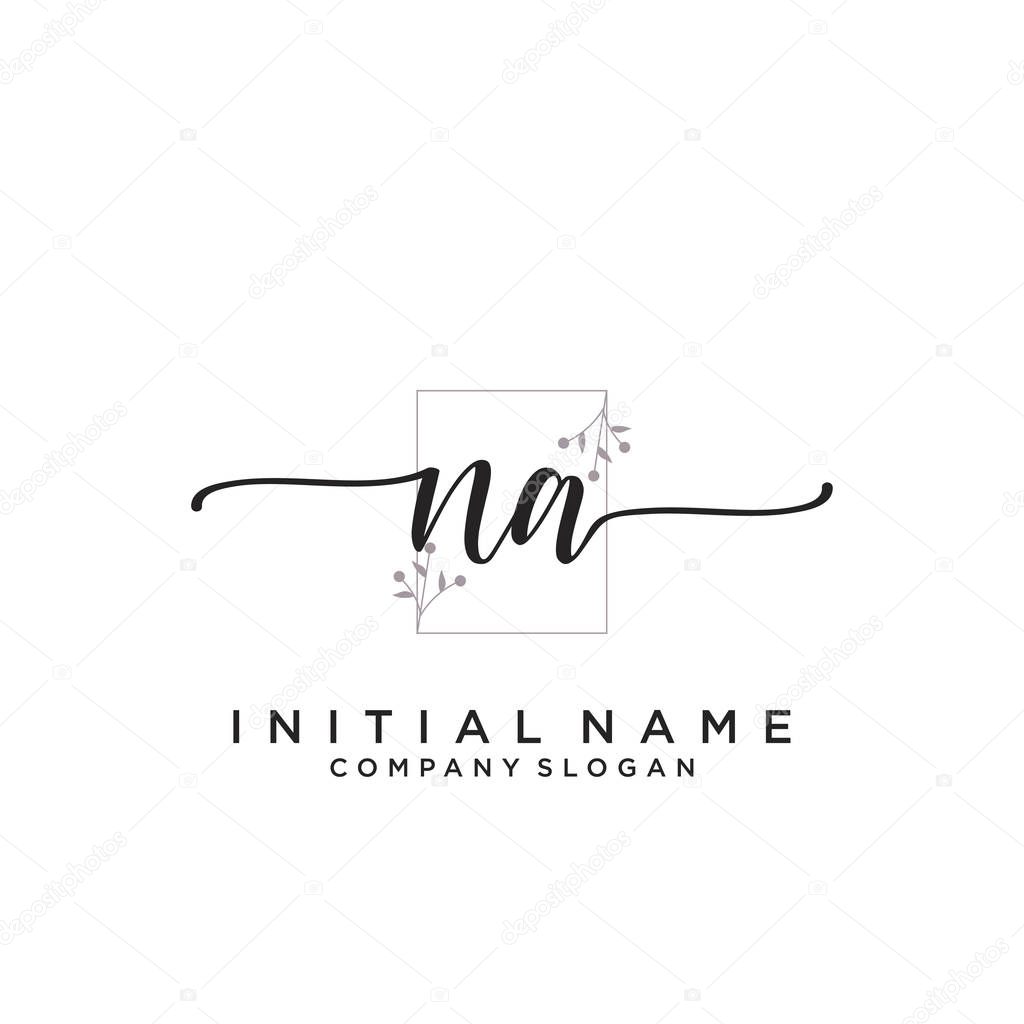 NA Initial handwriting logo design. Logo for fashion,photography, wedding, beauty, business company.