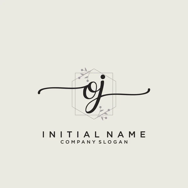 Desenho Inicial Logotipo Caligrafia Logo Para Moda Fotografia Casamento Beleza — Vetor de Stock