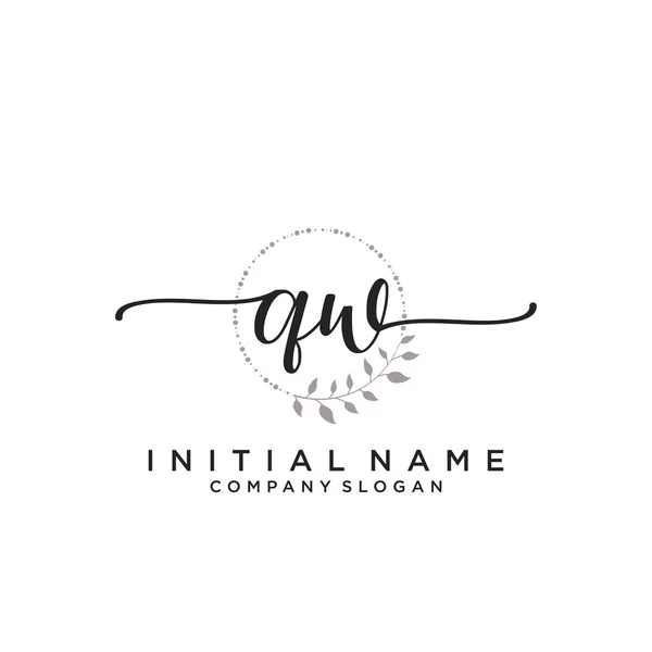 Initial Handwriting Logo Design Logo Fashion Photography Wedding Beauty Business — Stock Vector