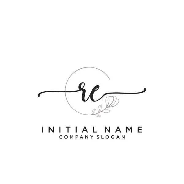 Initial Handwriting Logo Design Logo Fashion Photography Wedding Beauty Business — Stock Vector